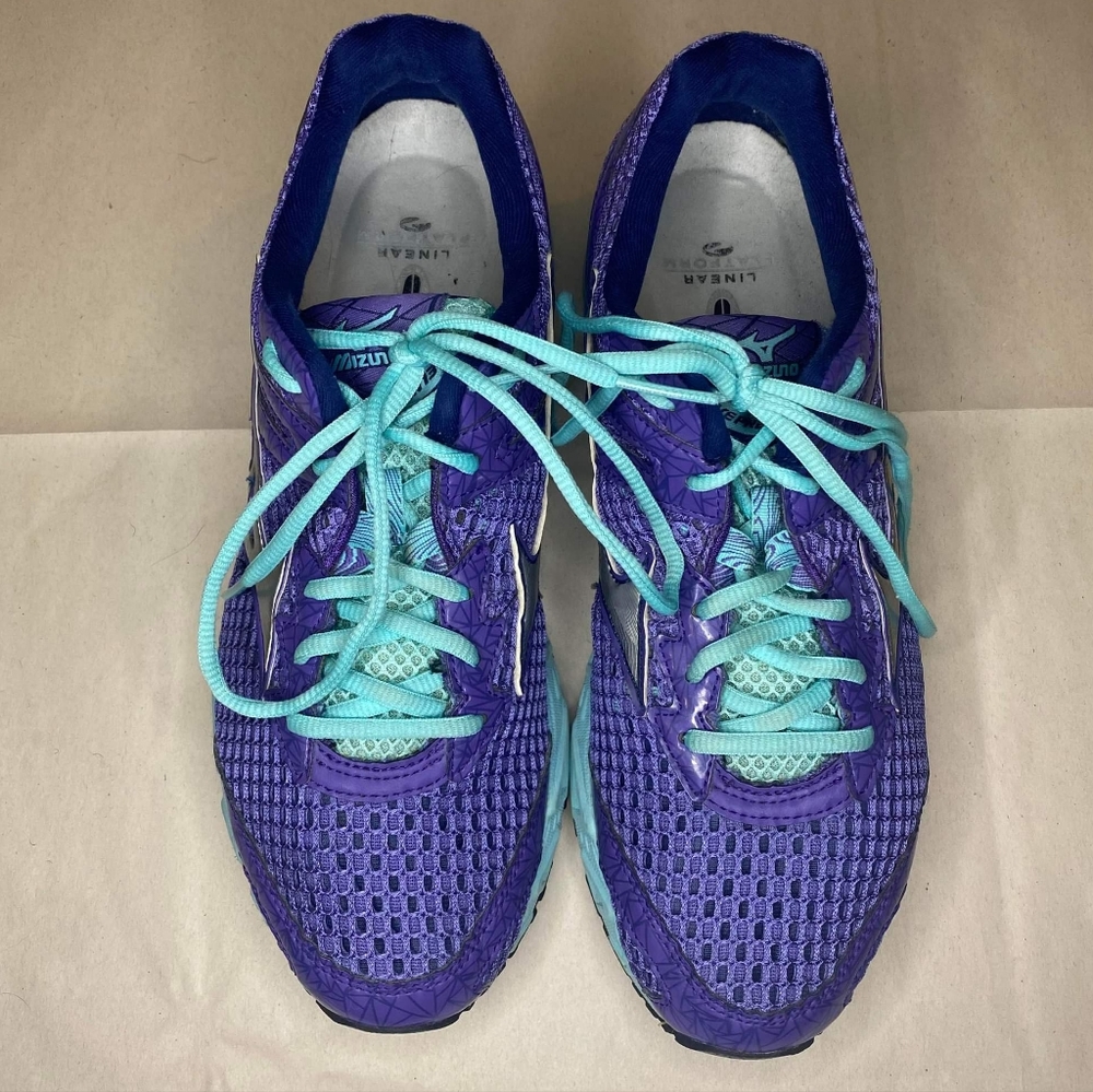 Mizuno Wave Precision 13 Purple Blue Running Shoes Women's Size 10W - Picture 5 of 6